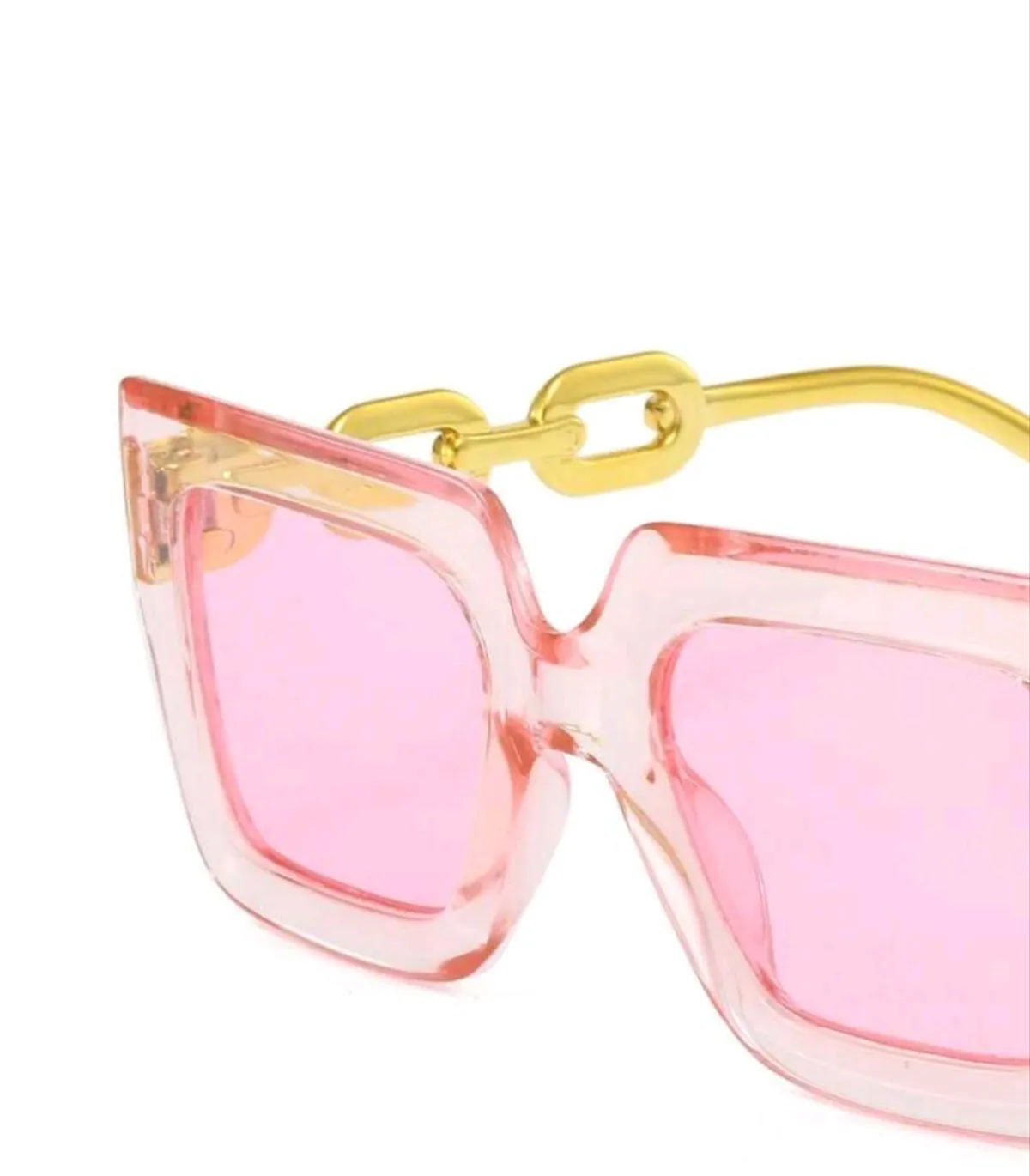 1 Pair Women's Square Dopamine Inspired Light Pink Fashion Glasses