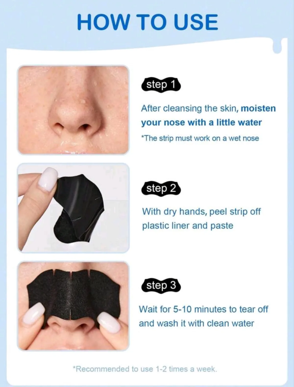 SlowSunday Blackhead Remover Nose Strips, 10PCS , Deep Cleanse And Refresh Your Skin, For Blackhead Removal On Oily Skin, With Instant Pore Unclogging, Features Natural Charcoal