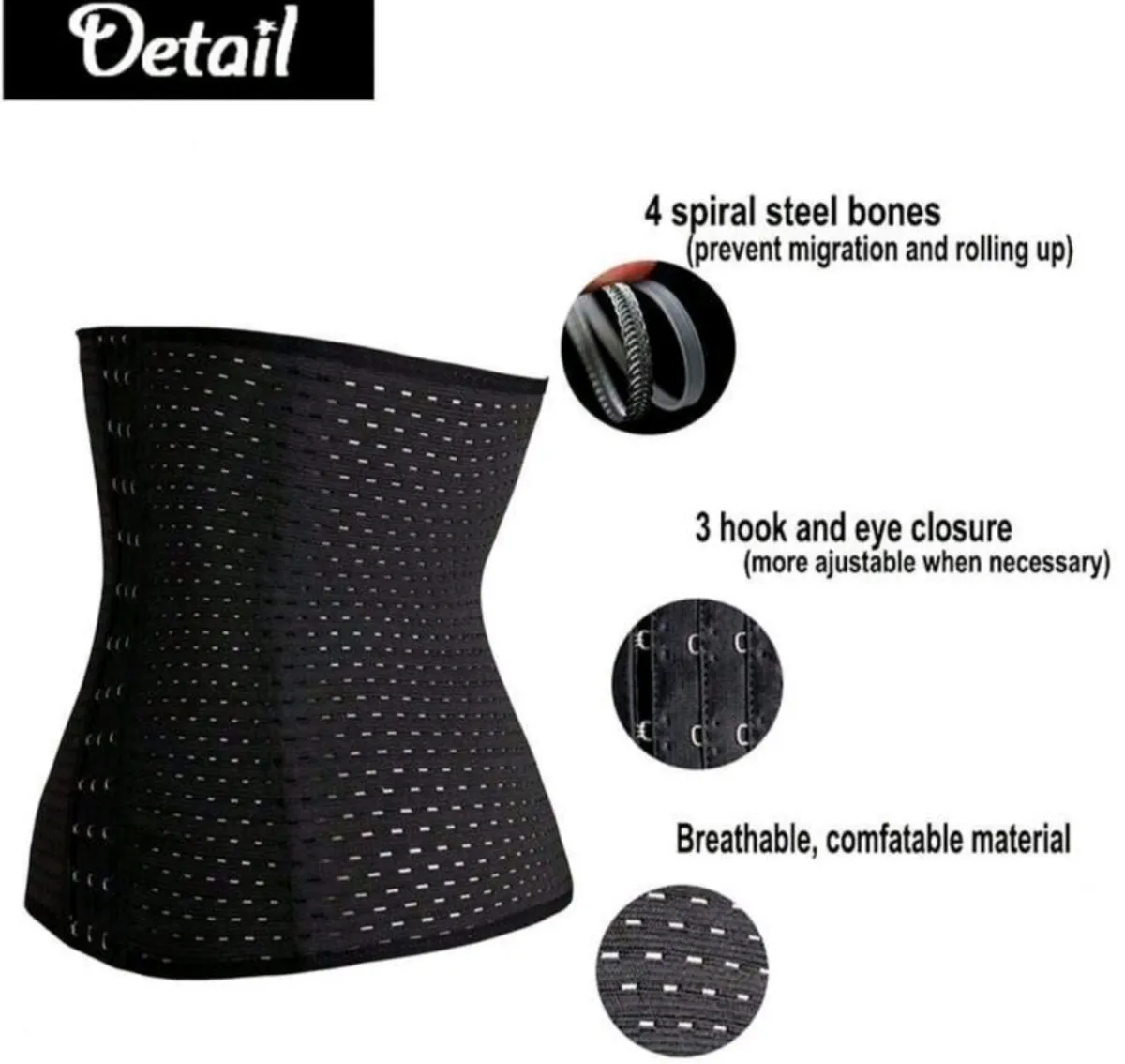 Hollow Plastic Waist Belt, Shaping Waist Trainer, Postpartum Belly Band, Powerful Abdomen Slimming Device - Size M
