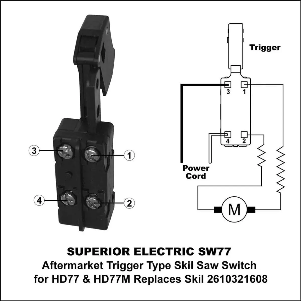 Superior Electric SW77 20 Amp Trigger On-Off Switch