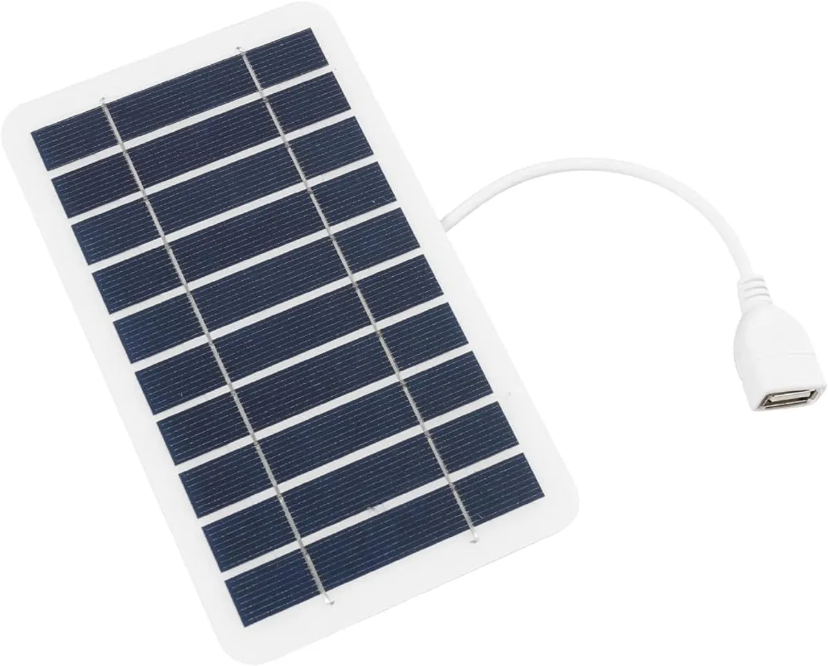 2W 5V Monocrystalline Solar Panel Charger, Lightweight Portable Solar Charging Board