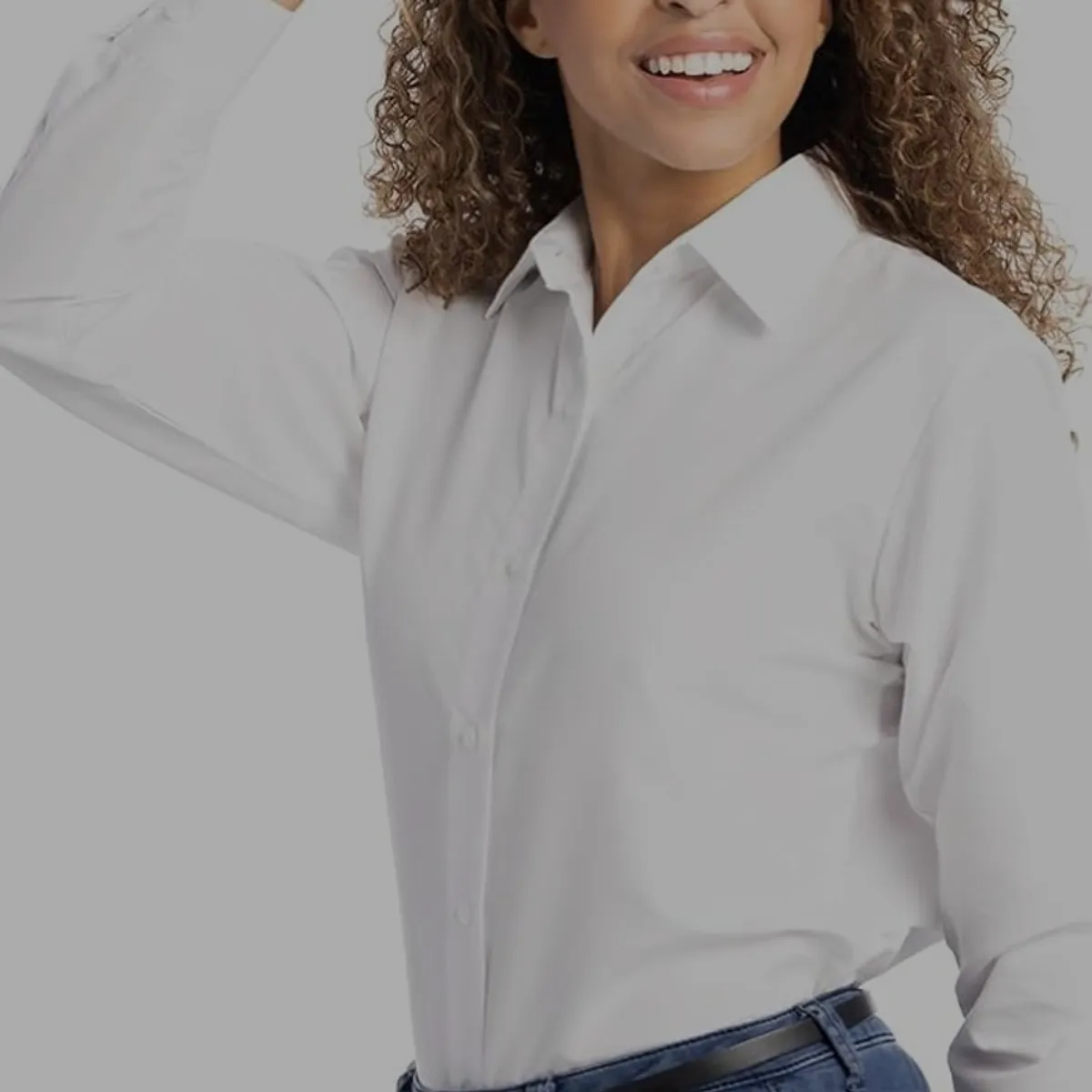 H&M White classic  Long-Sleeve button-down front with collar shirt-Size XS