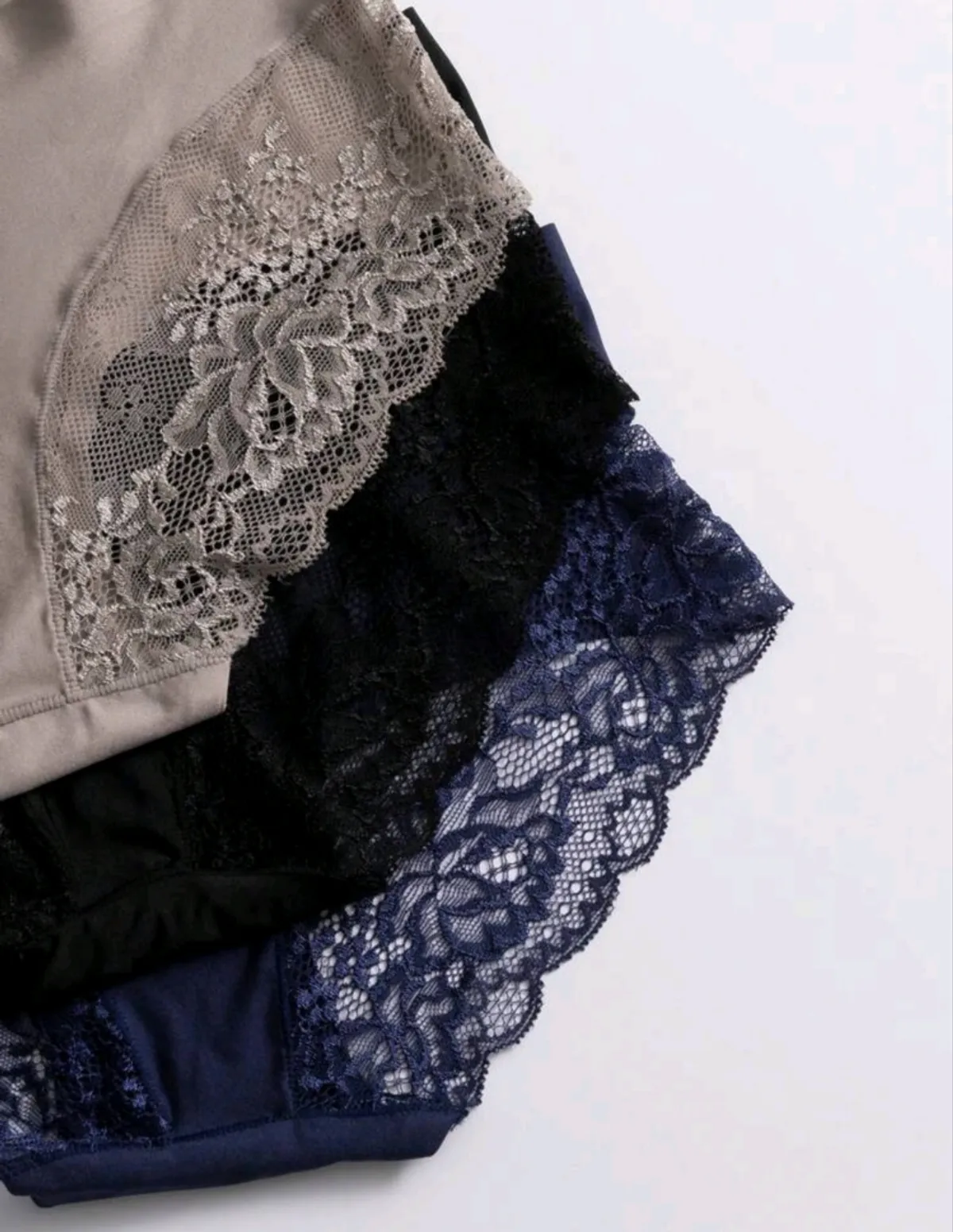 3PCS/pack Breathable & Comfortable Lace Women's Panties, Seamless Triangle Underwear- Size L