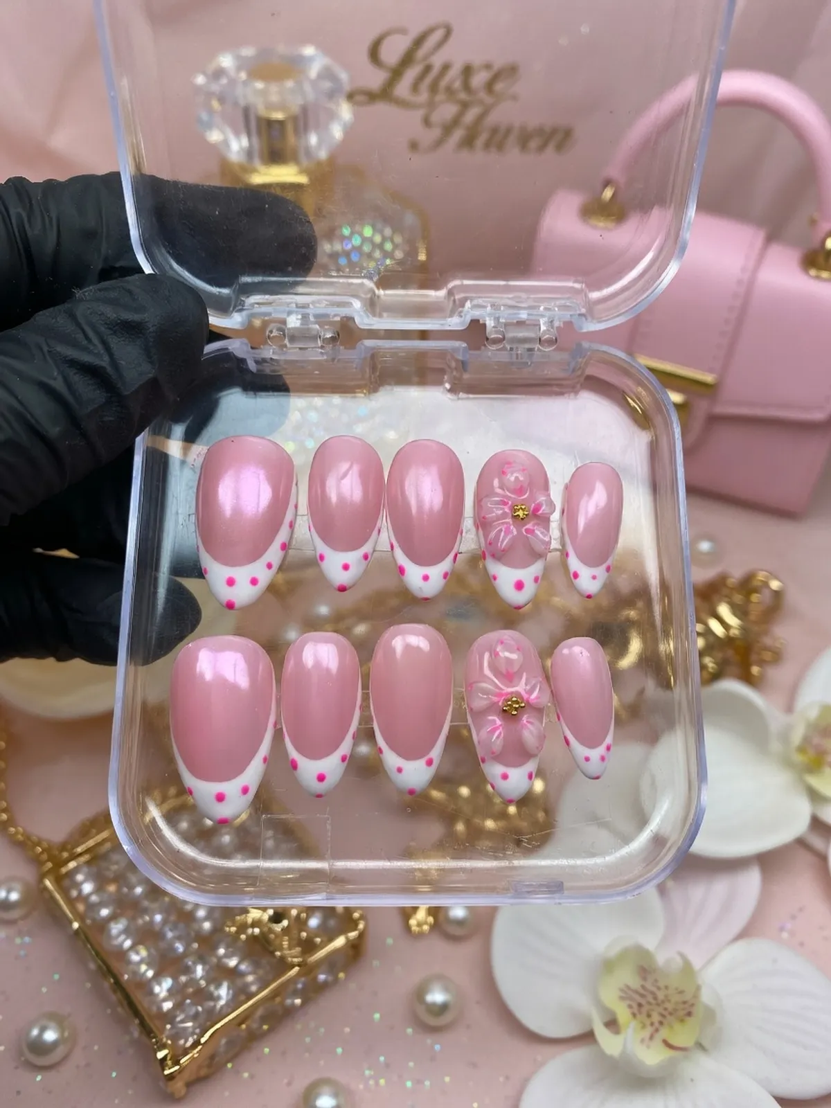 🌸 Blushing Petals French (Medium)