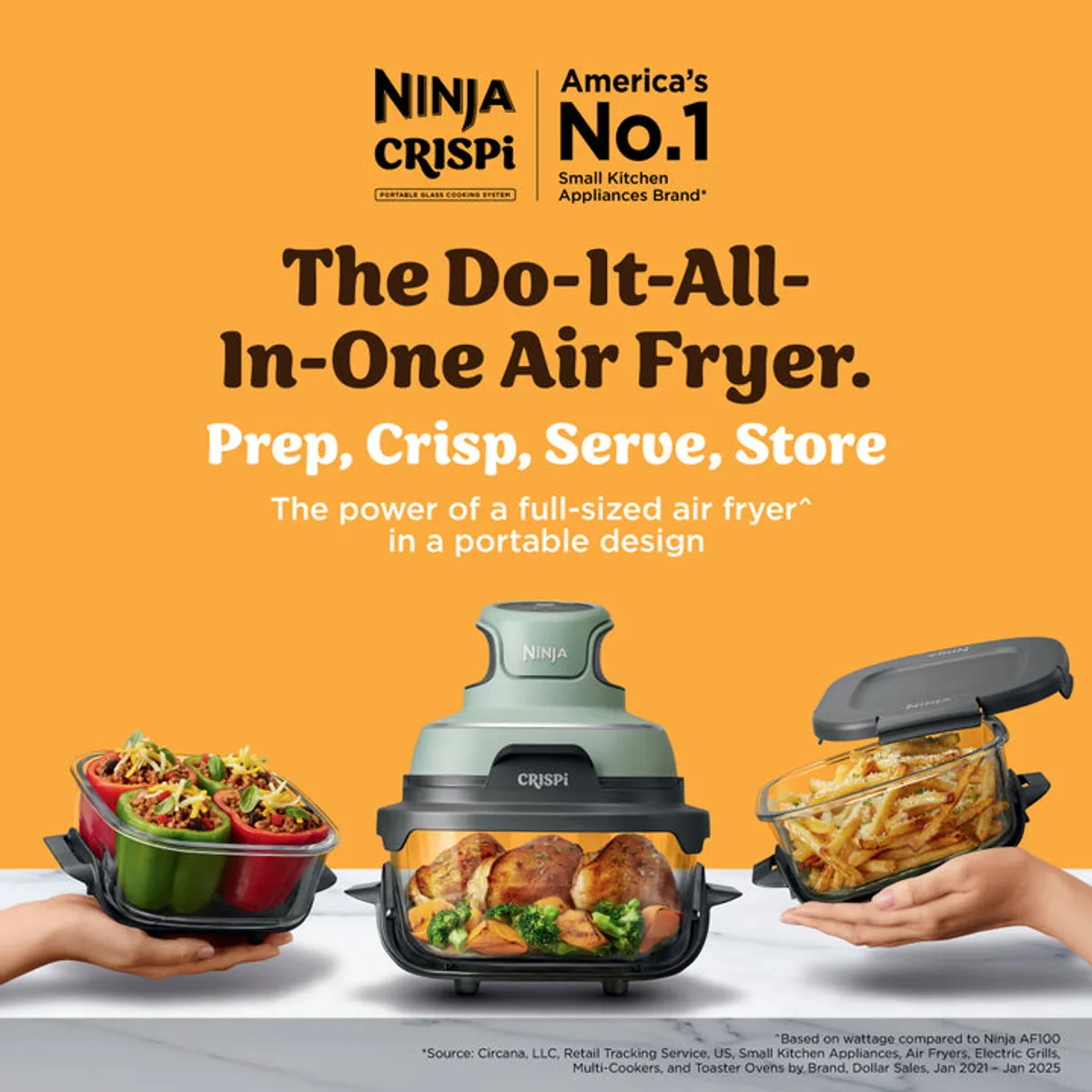 Ninja Crispi 5-in-1 Portable Glass Air Fryer