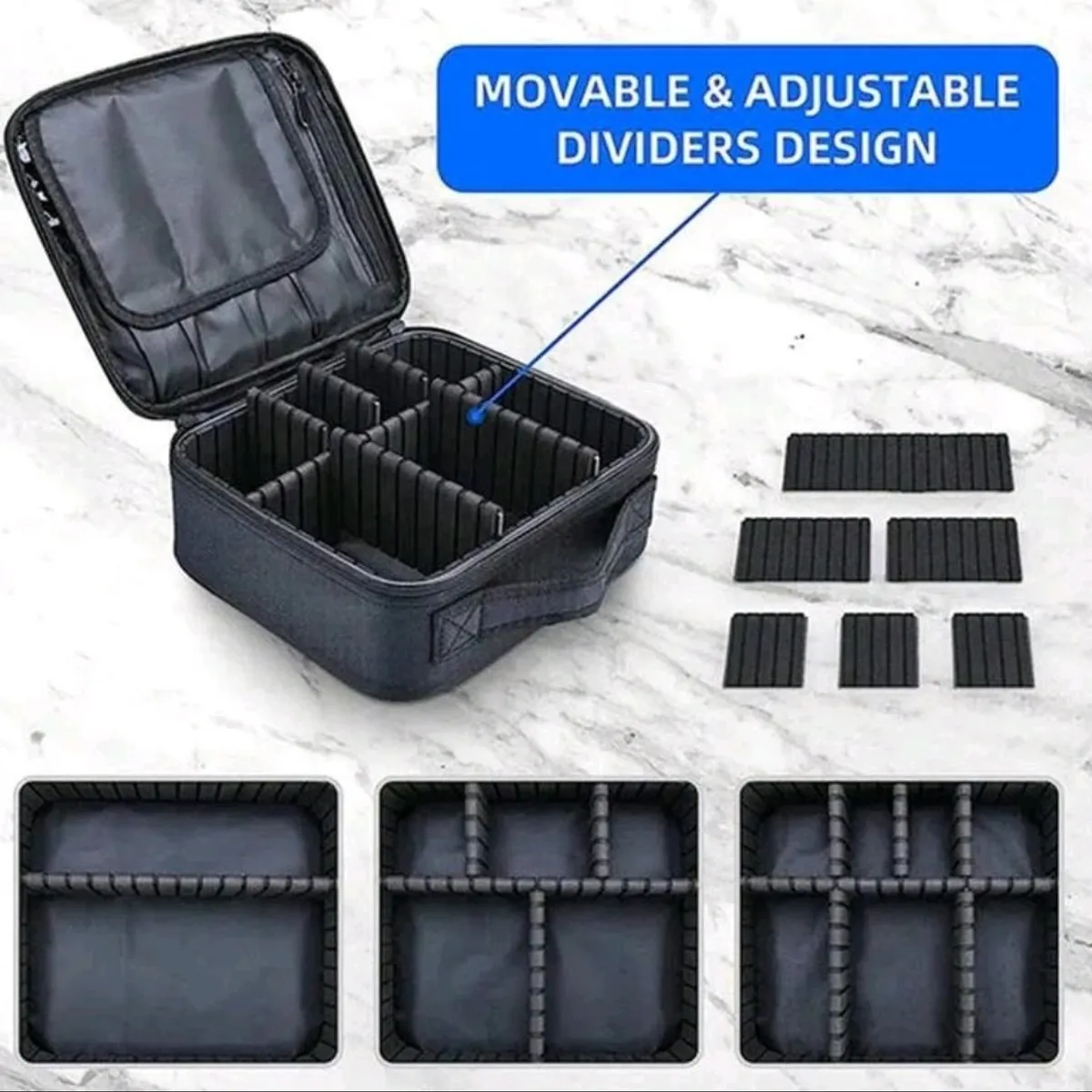 Women's  Black Cosmetics Organizer Storage Bag