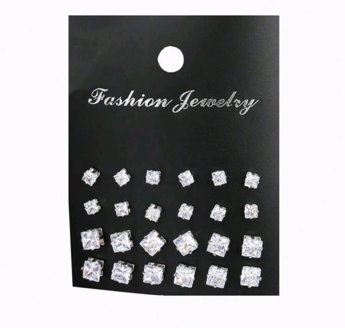 24PCS/Set Minimalist Punk Geometric Zirconia Stud Earrings