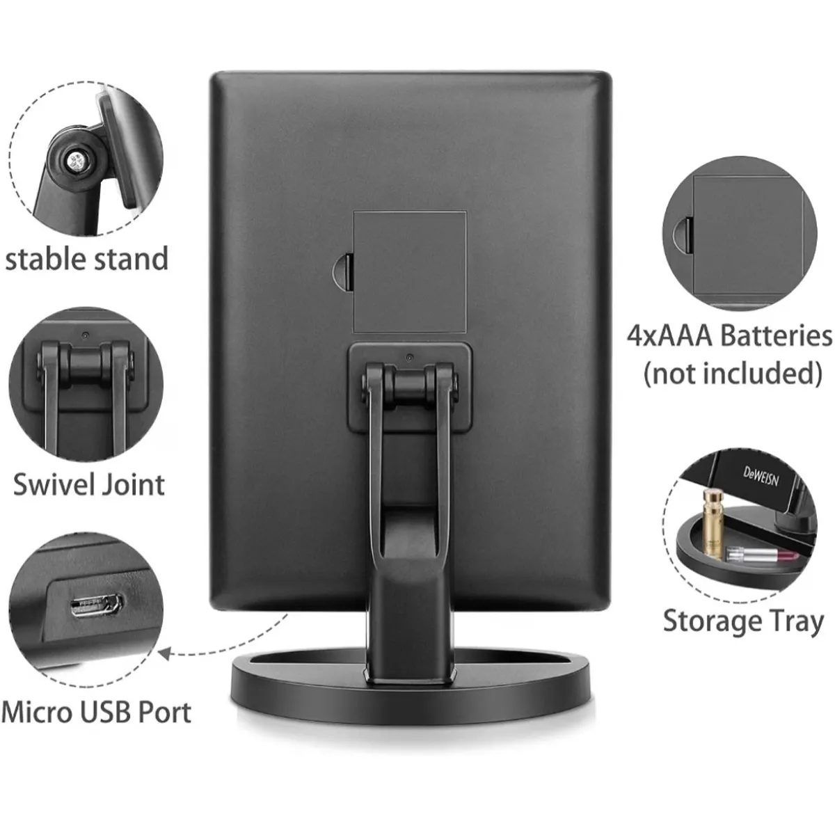 Superstar  Magnifting Mirror with  Lights, Touch Screen and 3X/2X/1X Magnification, Two Power Supply Mode Make up Mirror,Travel Mirror