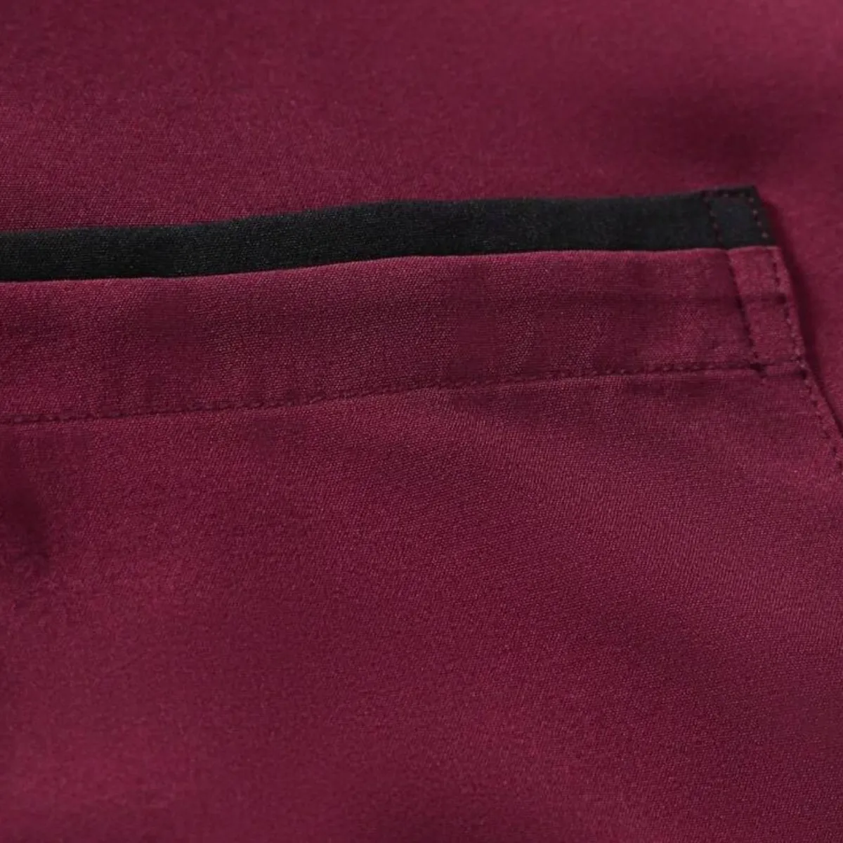 Men Long Sleeve Pocketed Casual Dark Red Dress Shirt - Size M.