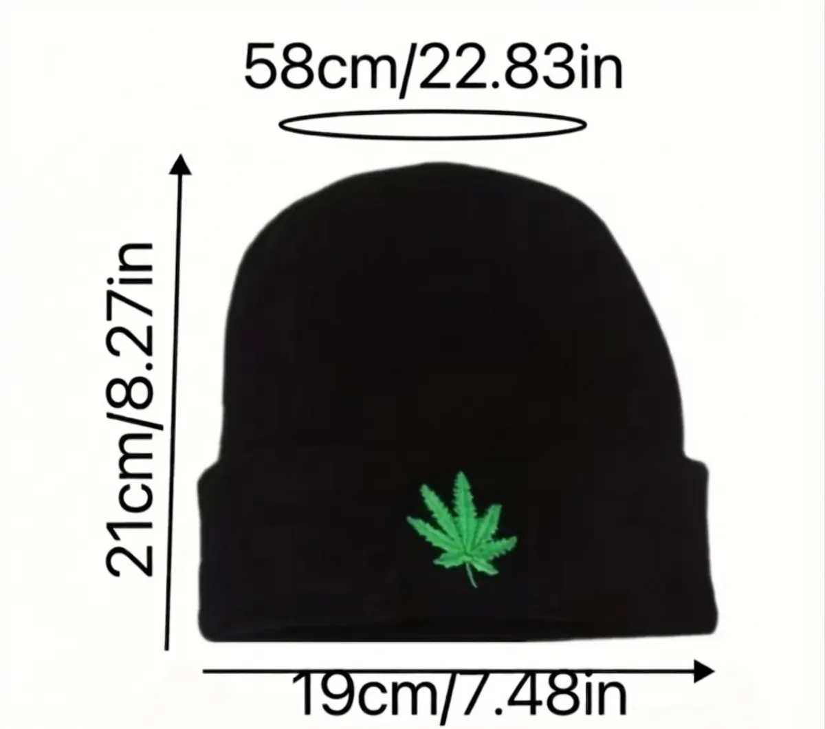 Unisex Fashion Leaf Embroidery Knitted Hat Universal Hip Hop Sports Cap
