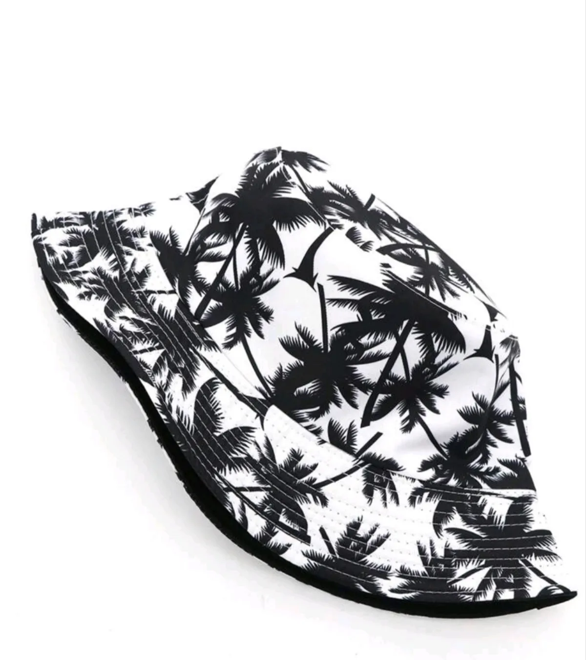 1PC Unisex New Arrival Palm Tree Pattern Printed Reversible Bucket Hat, Suitable For Daily Casual And Outdoor Activities