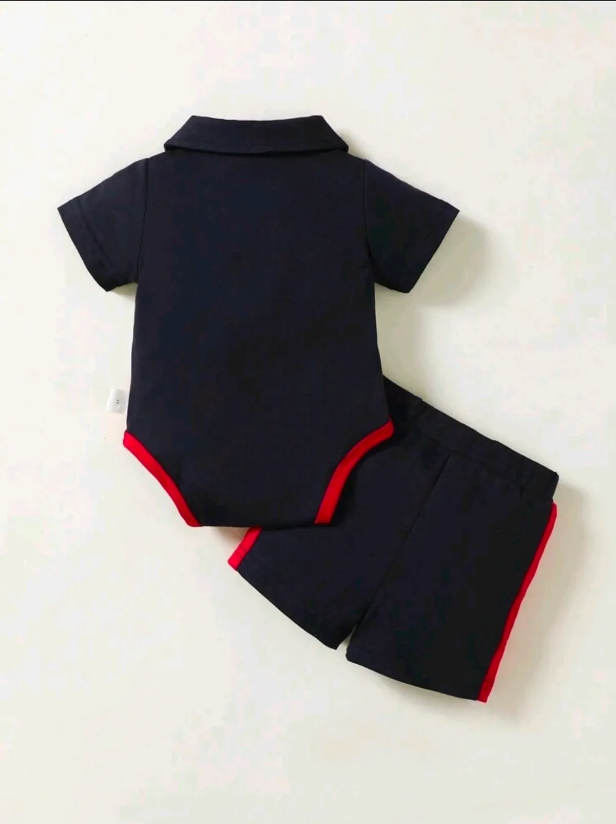 Baby Boys' Colorblocked Polo Collar Short Sleeve Bodysuit And Shorts Set - Size 0-1M