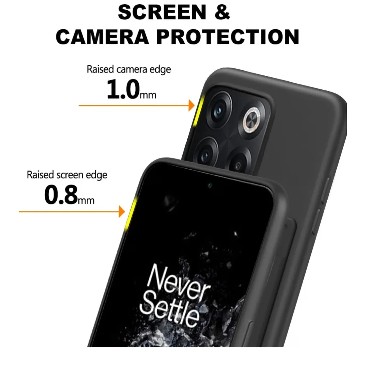Oneplus 10T 5G Phone Case with Card Holder & Ring Stand case for 1+ 10T Cover - Black