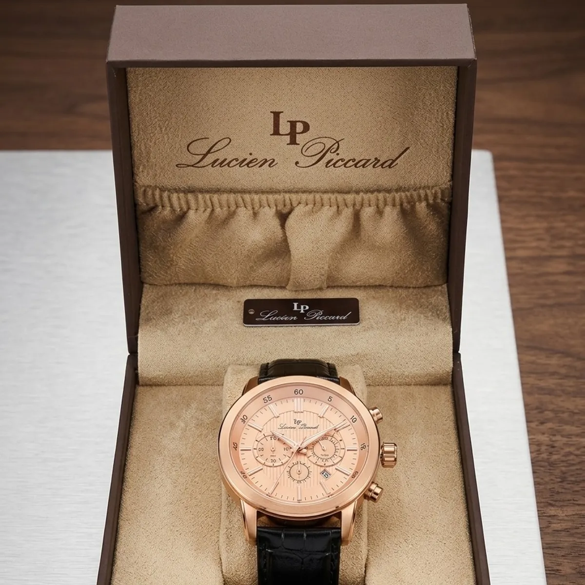 Lucien Piccard- Leather Wrist Watch
