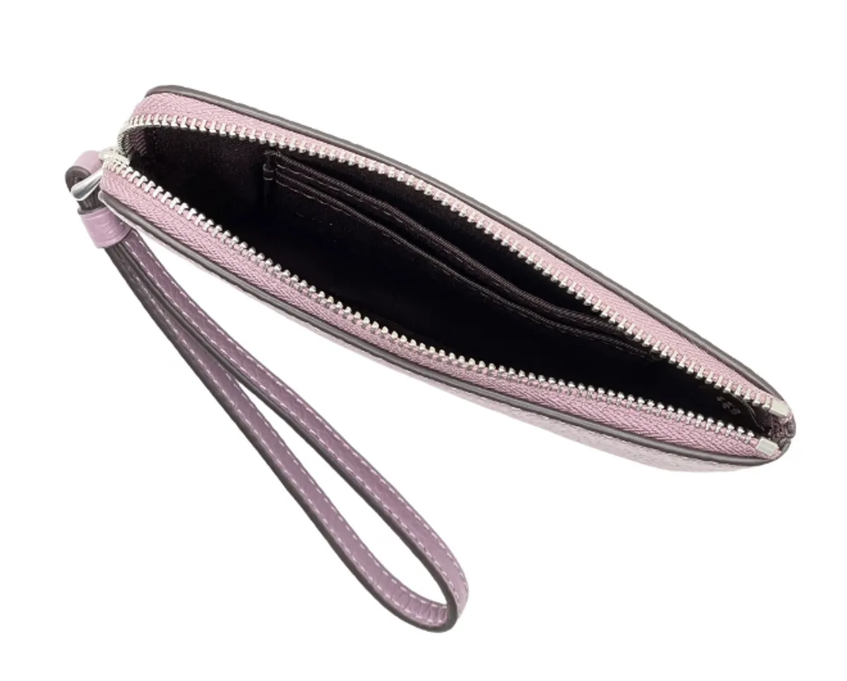Coach Women's Small Corner Zip Wristlet in Pebbled Leather (Jasmine)