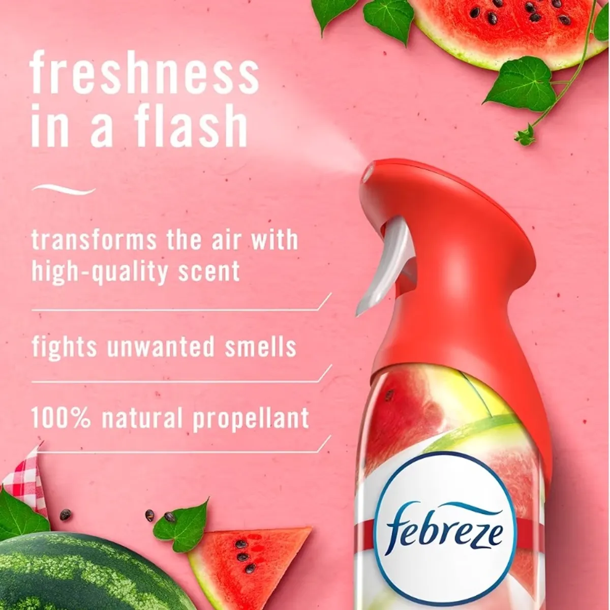Febreze Air Mist Air Freshener Spray Sweet Watermelon Vine Scent, 8.8oz (Pack of 2)