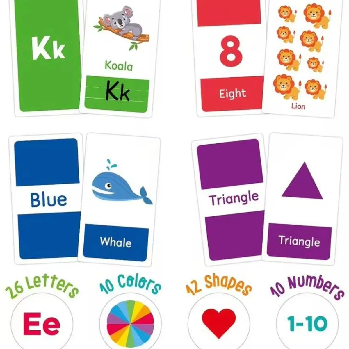 58pcs Picture Cards, Large Alphabet Flash Cards For Toddlers 2-4 Years