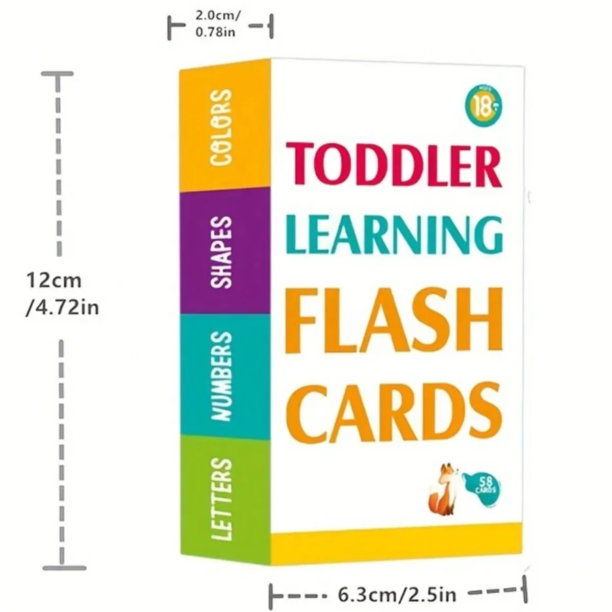 58pcs Picture Cards, Large Alphabet Flash Cards For Toddlers 2-4 Years