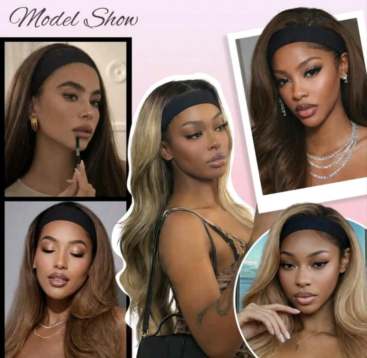 3PCS Black Headbands,Hair Accessories,Black Headscarf Headband With Front Lace