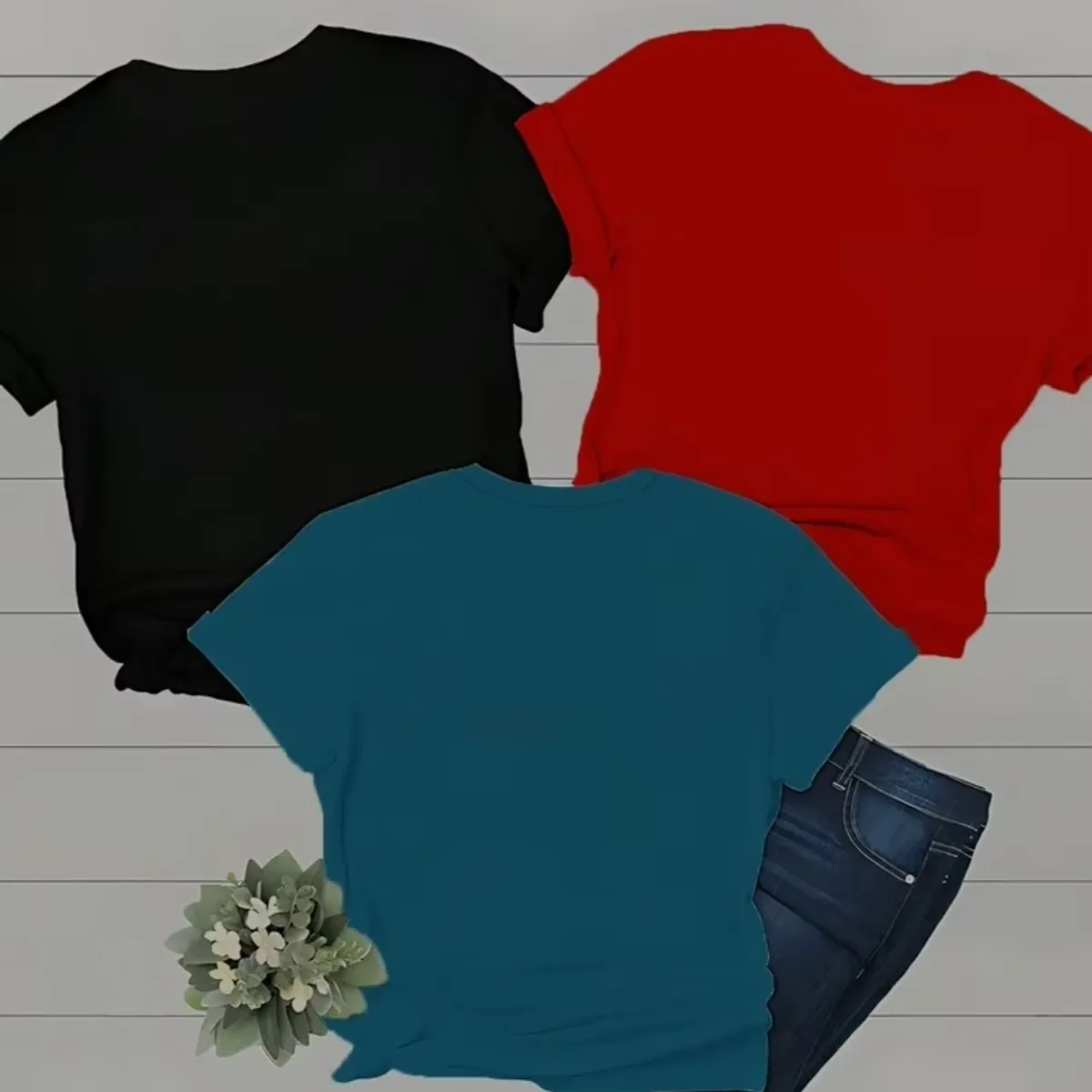 Women's various heart-themed graphic prints T-shirts-Size L