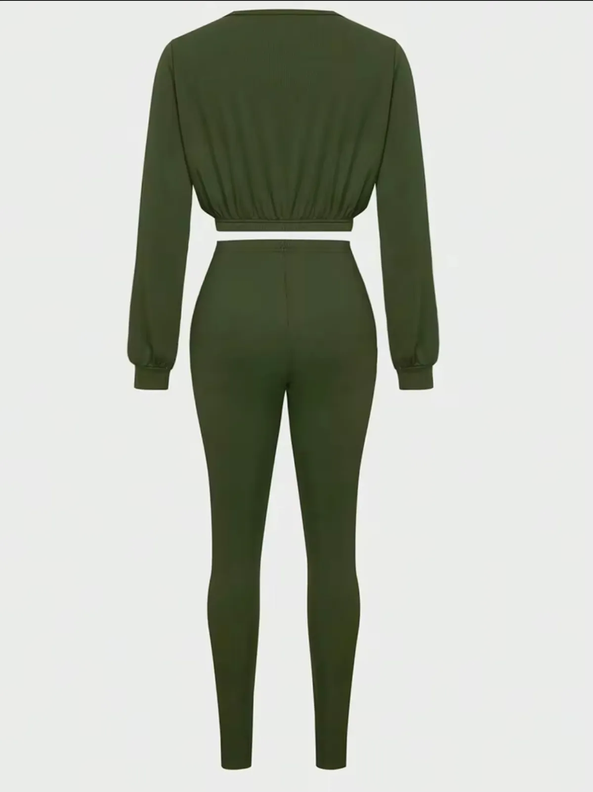 Women's Two-Piece Set, Letter Print Top and Slim-Fit Pants - Size L