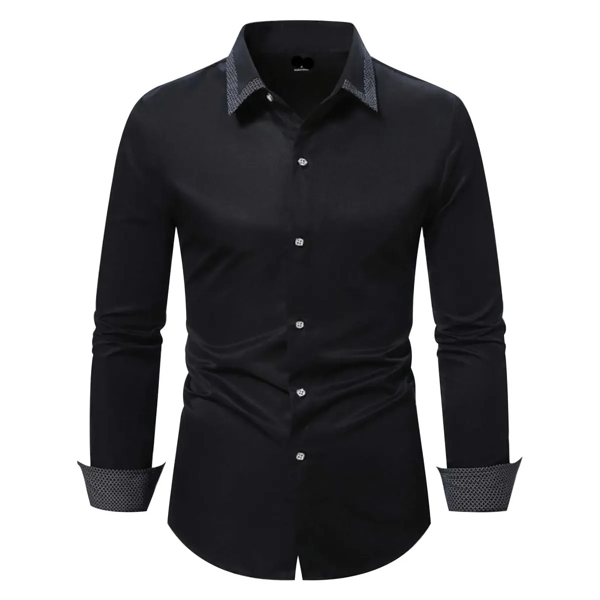 Mens Dress Shirts Long Sleeve Button Down Shirt Men Business Casual Top- Size M