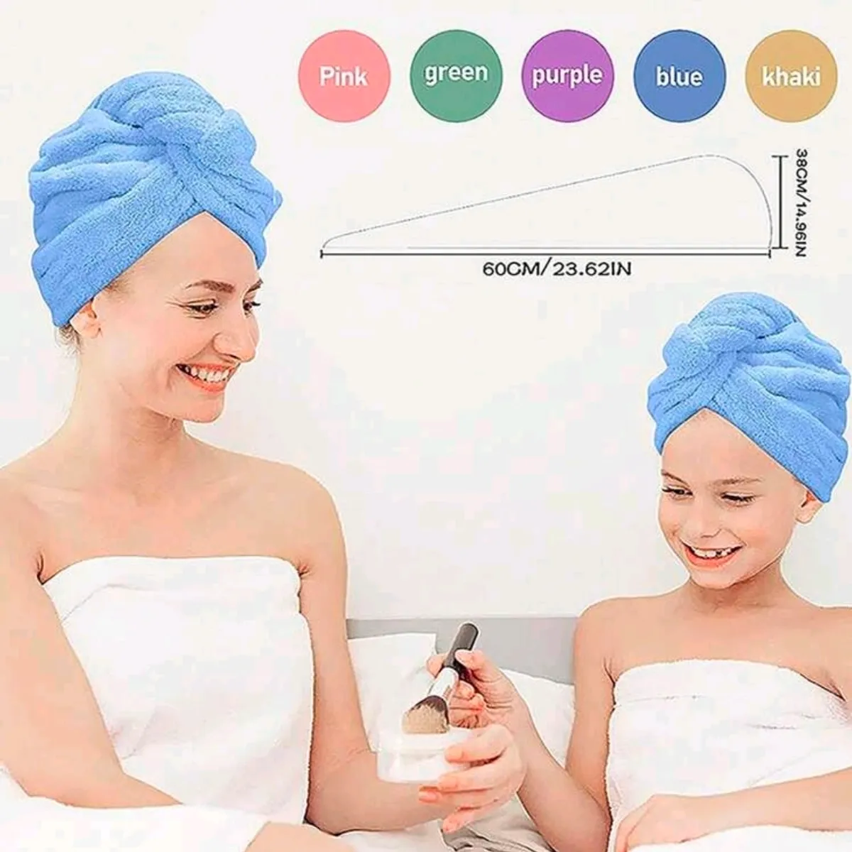 1pc Blue Thickened Quick-Dry Hair Drying Cap, Super Absorbent