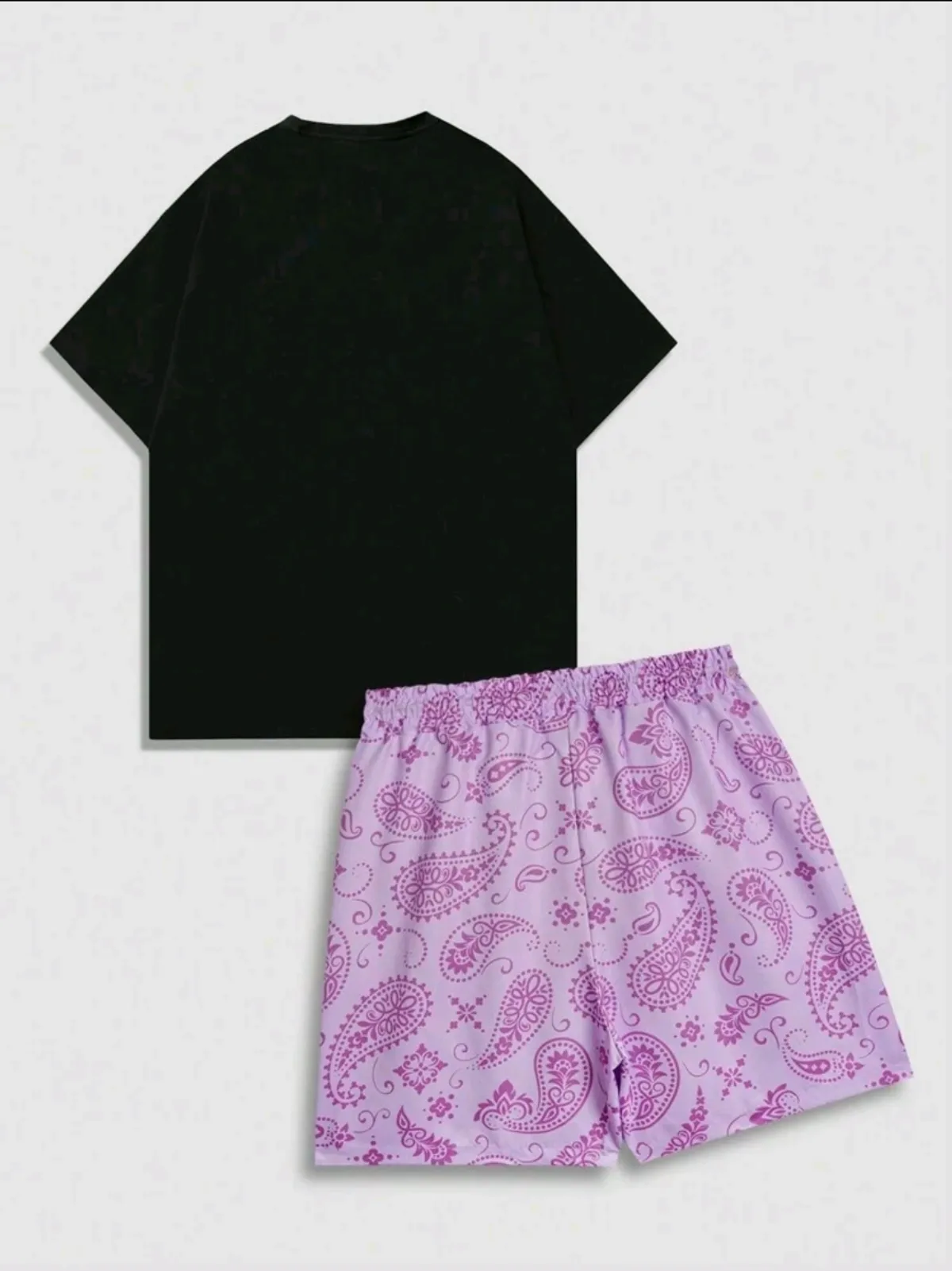 Street Life Summer Casual Graphic 2Pcs Men's Portrait Printed Short Sleeve T-Shirt And Shorts Set