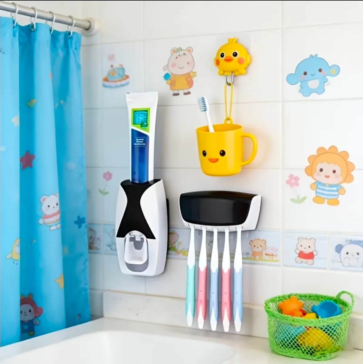 No-Drill Wall-Mounted Toothbrush Holder Set