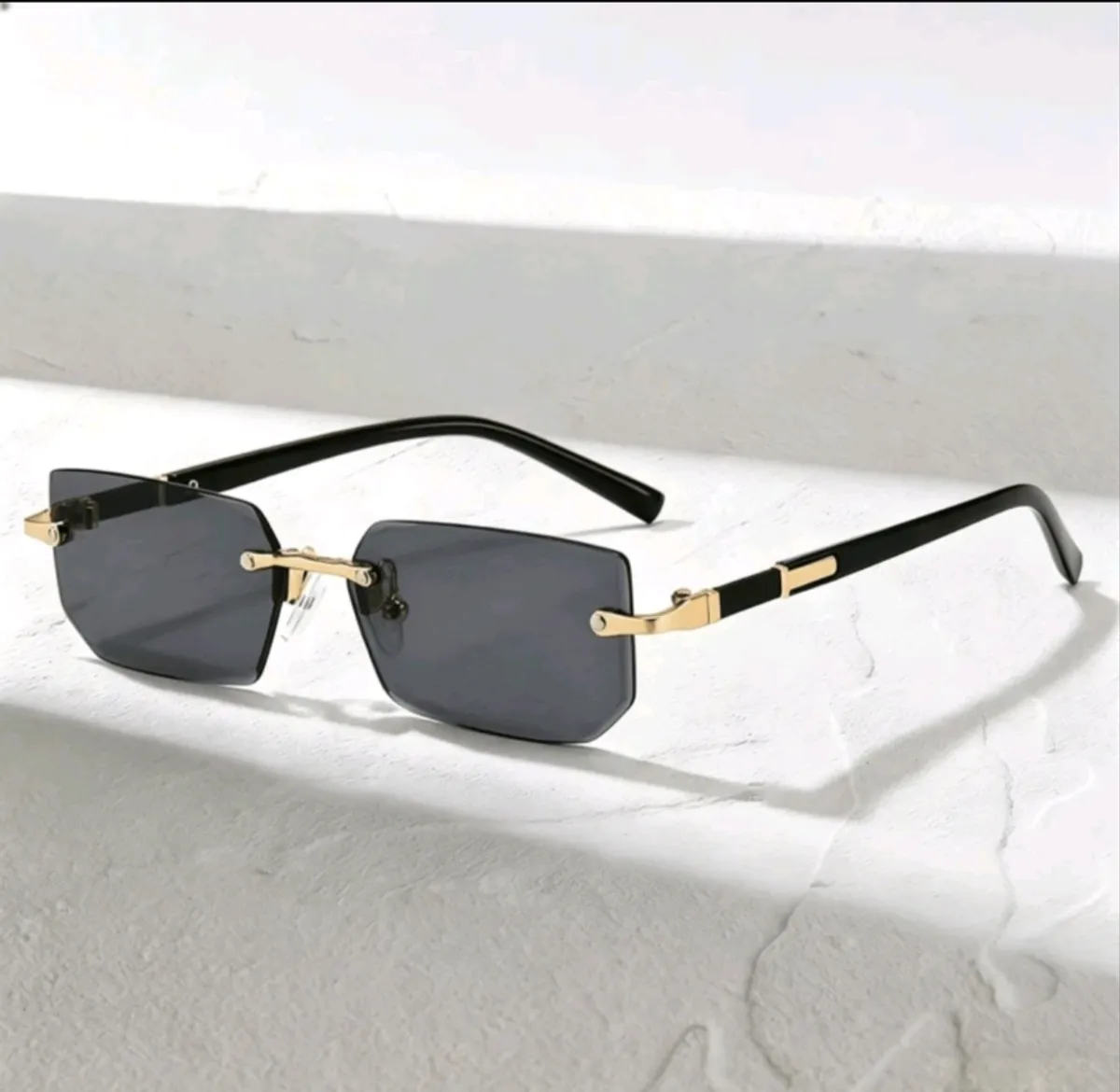 1PC Frameless Square Women's Fashion Glasses , Ins Retro Frameless Metal Glasses