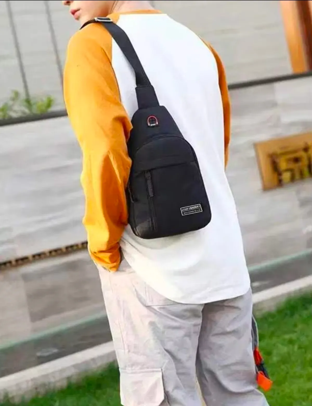 New Men's Casual Canvas  Backpack and Chest Bag Designed for Sports and Travel.