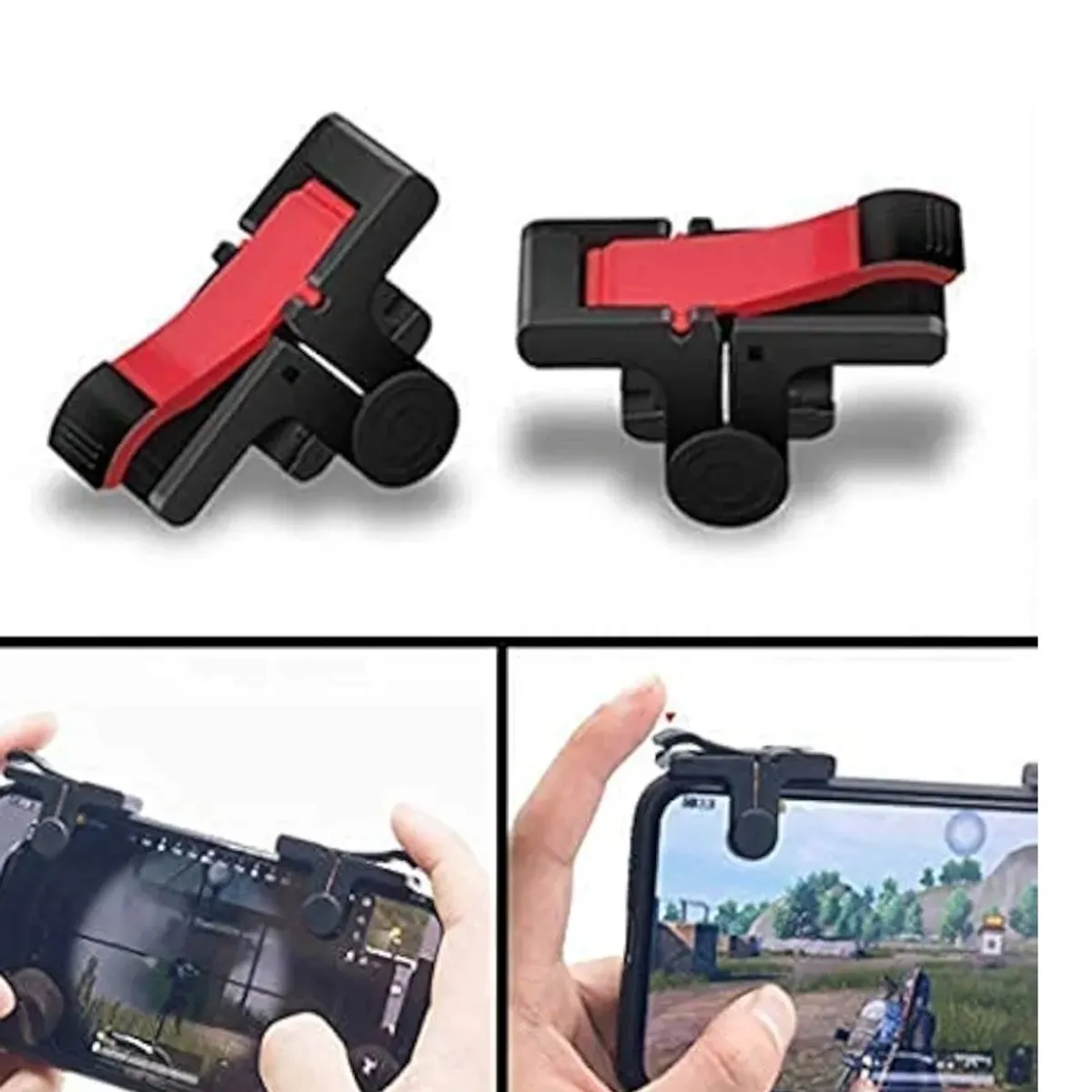 Trigger 4 Finger Mobile Game Controller - L1R1 Gaming Grip Mobile Joystick Gamepad Controller Mobile Gaming Trigger for iOS/Android (Combo)
