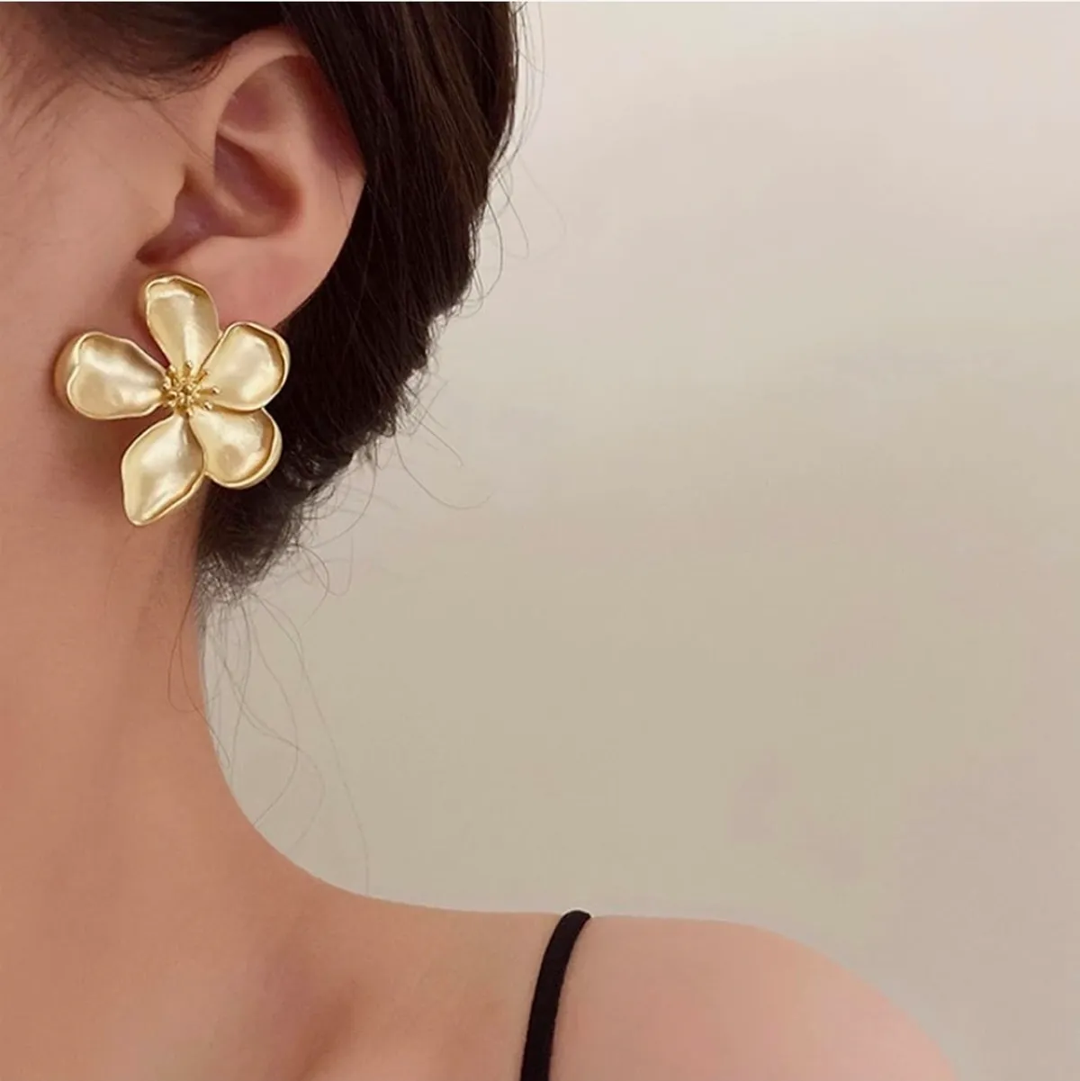 Gold Flower Earrings for Women
