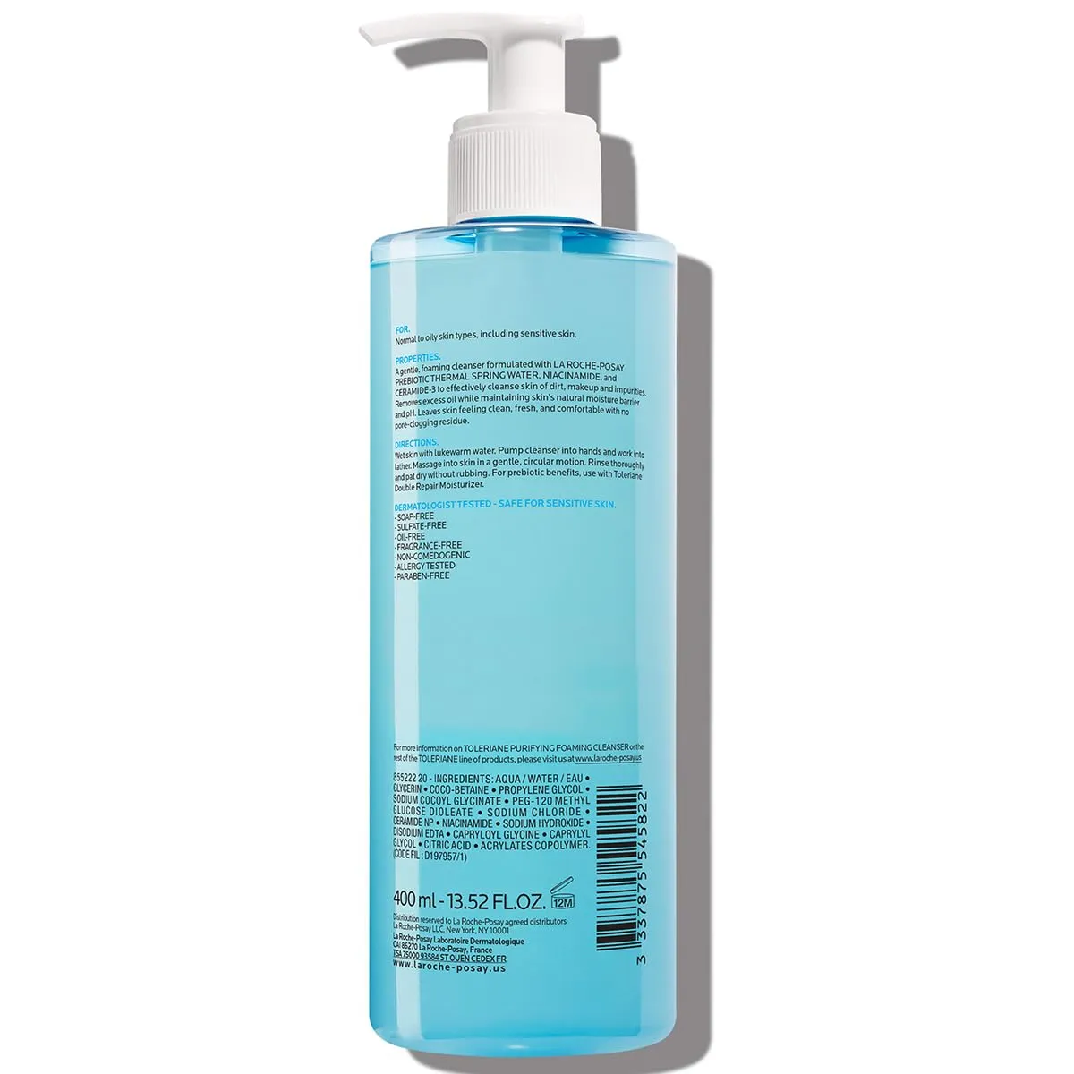 La Roche-Posay Toleriane Purifying Foaming Facial Cleanser, 13.52oz