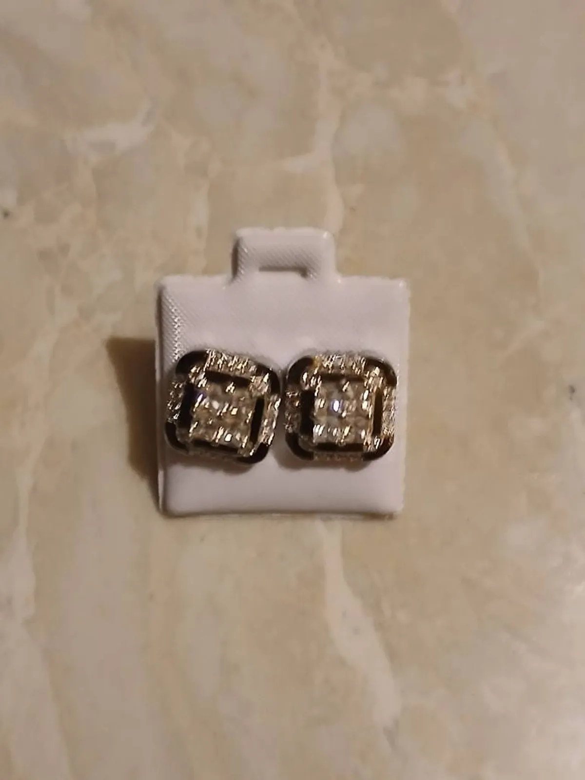 The Midnight Halo: Square Geometric Diamond Cluster Studs