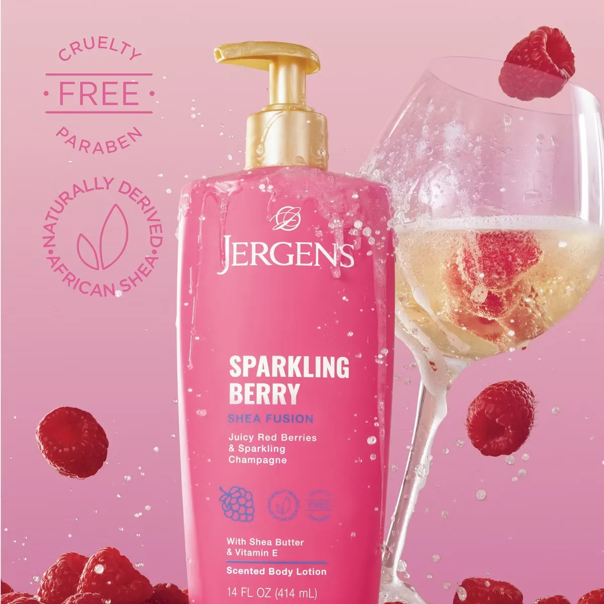 Jergens Sparkling Berry Body Lotion, 14 fl oz