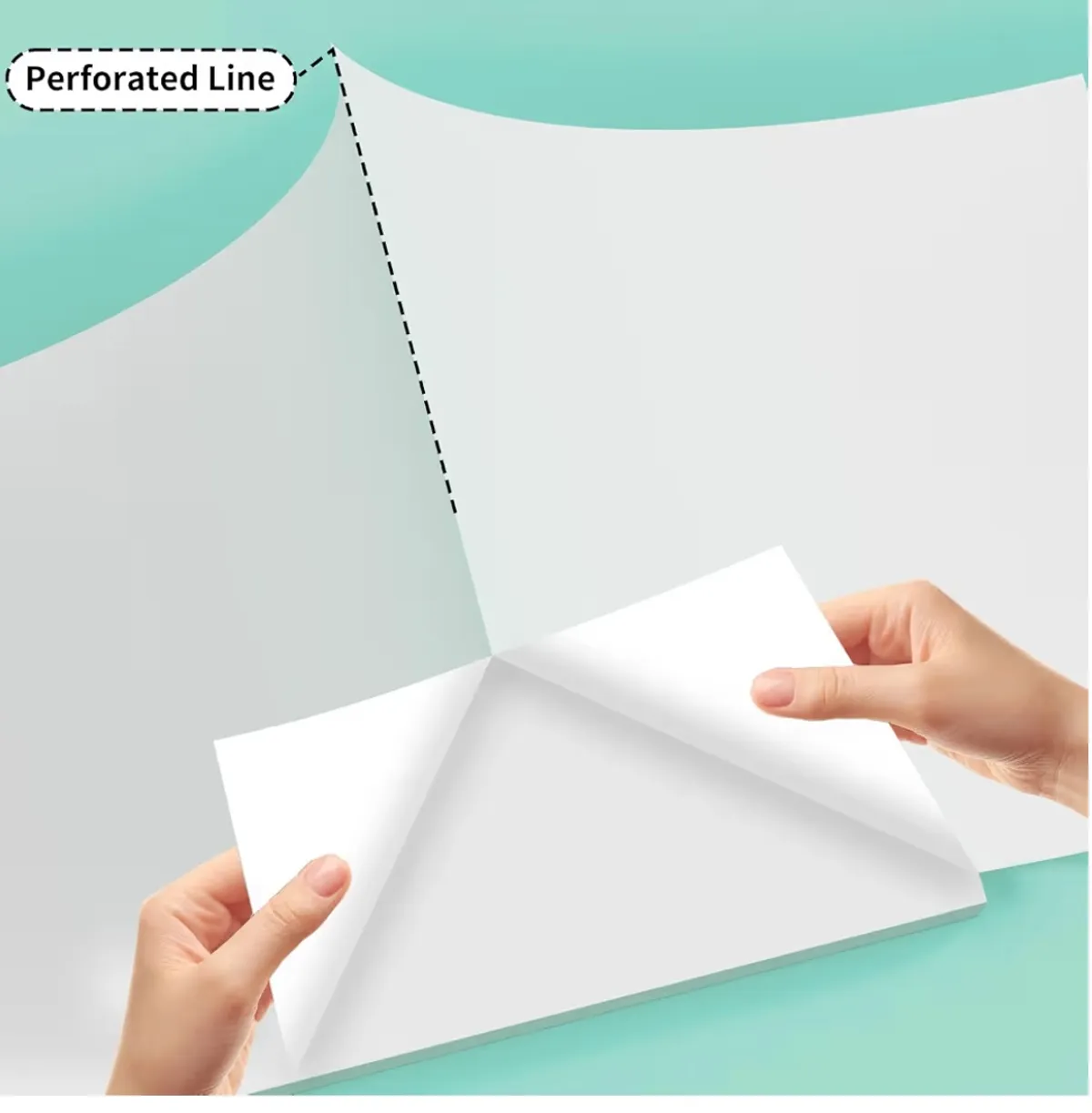 Thermal Printer Paper 8.5" x 11",US Letter Folding Printing Paper Compatible with A4 Portable Thermal Printer,Continuous Folded Printing Paper (100 Sheets)