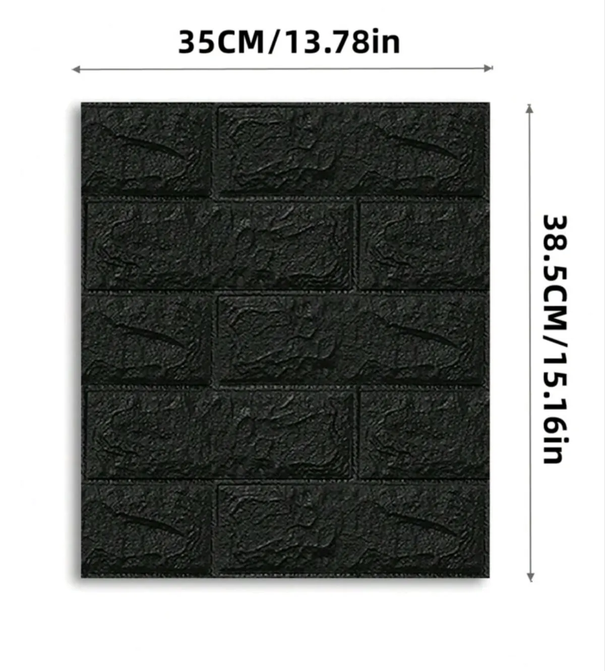 2PCS /35*38CM Black 3D Foam Brick Pattern Wall Sticker With Strong Coverage, Waterproof, Moistureproof And Anti-Collision