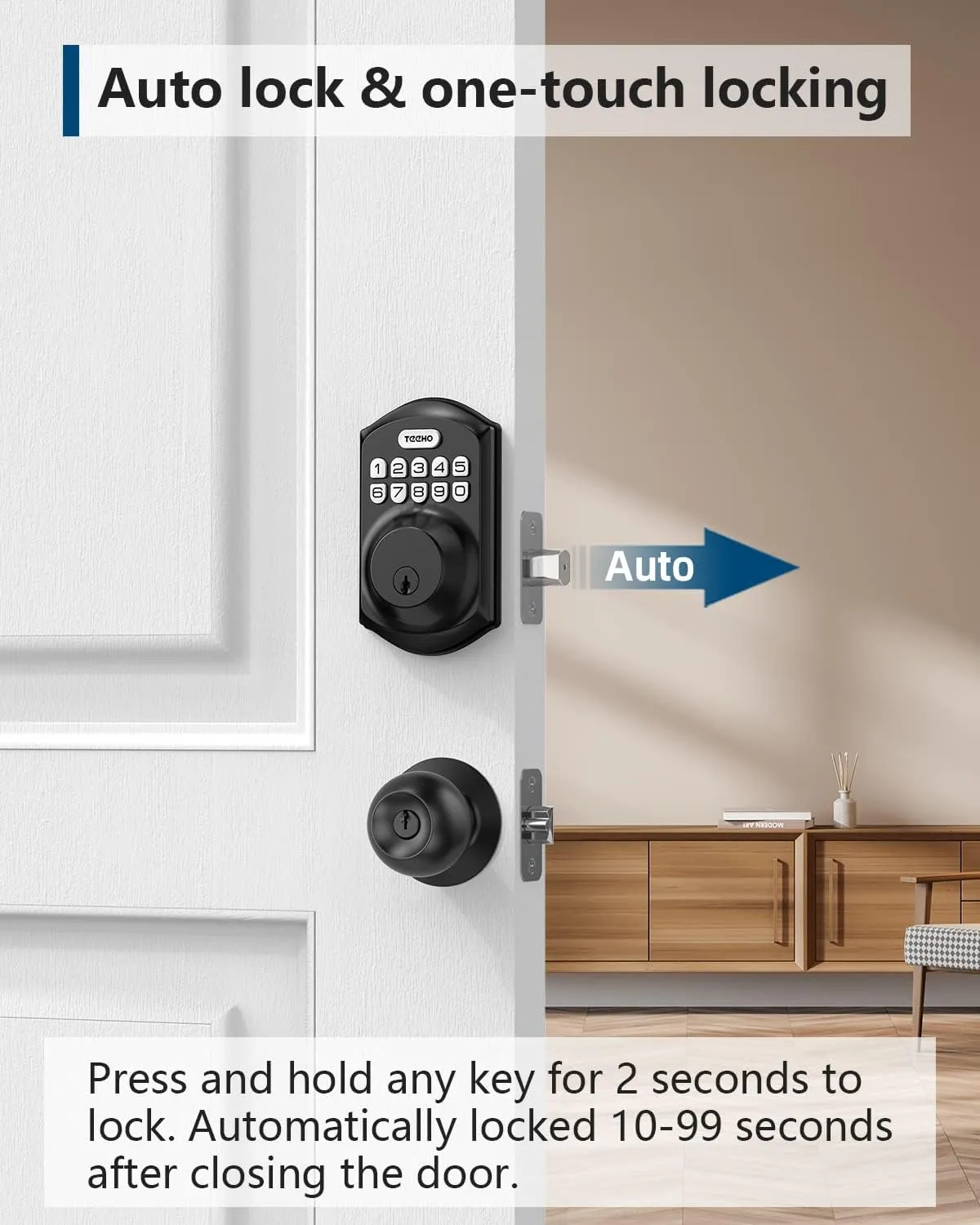 TEEHO TE001 Security Keyless Entry Deadbolt with Keypad for Front Door