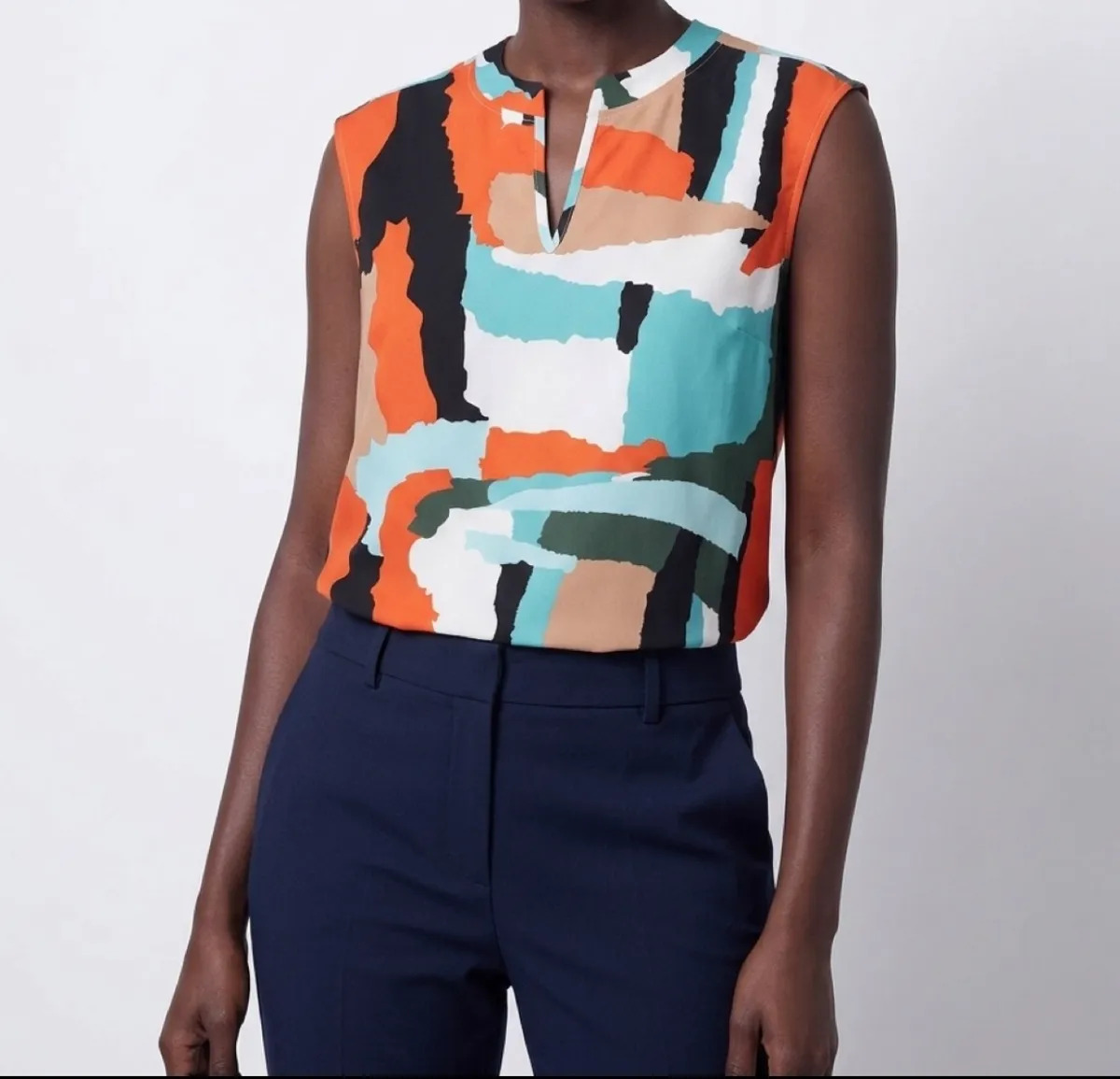 Women’s Lightweight Summer Office Work Casual Two Piece  Blouse Set. Size Medium