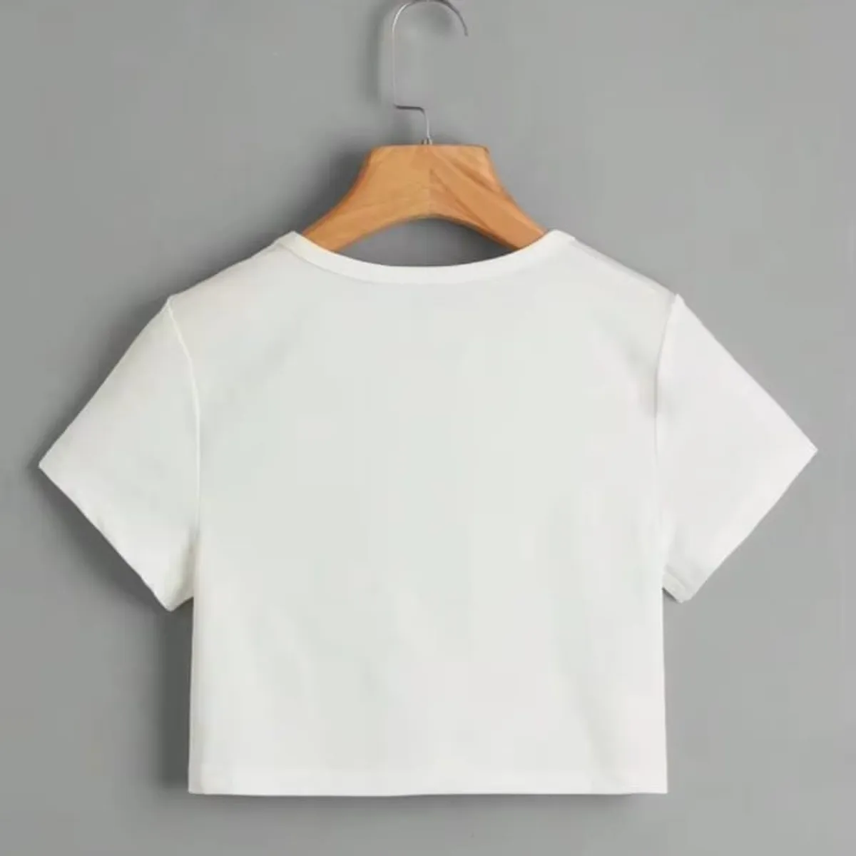 Letter Graphic Crop Tee Graphic Tees Women Tops - Size Xs