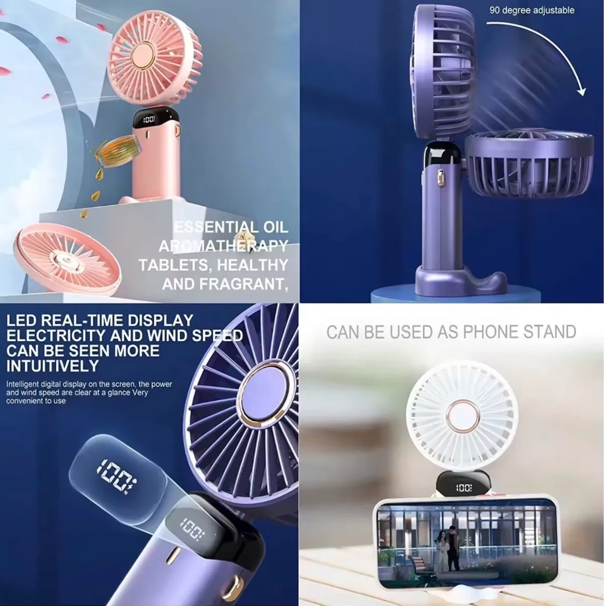 Portable handheld fan, Purple