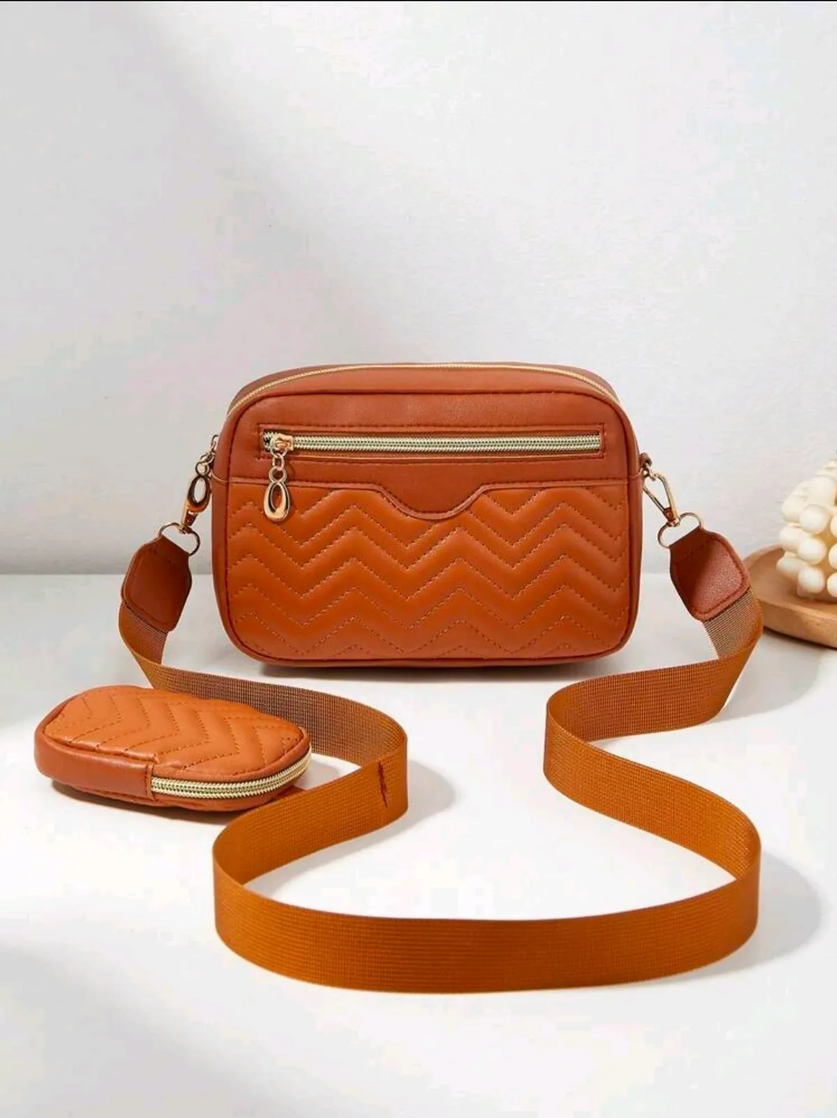 Women Square Shoulder/Crossbody Bags Quilted Mini Pouch