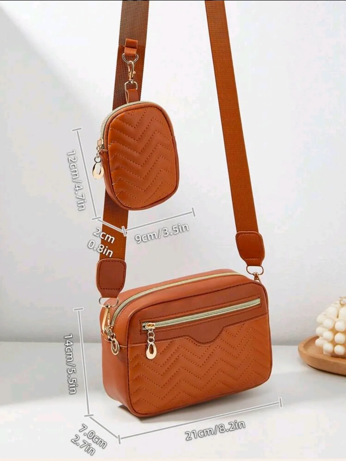 Women Square Shoulder/Crossbody Bags Quilted Mini Pouch
