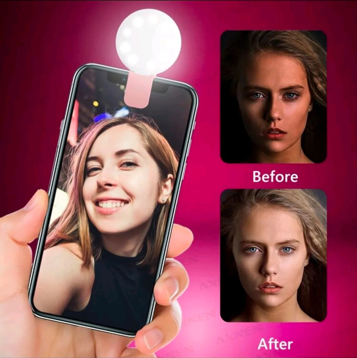 1pc Clip-On Round Portable Selfie Light