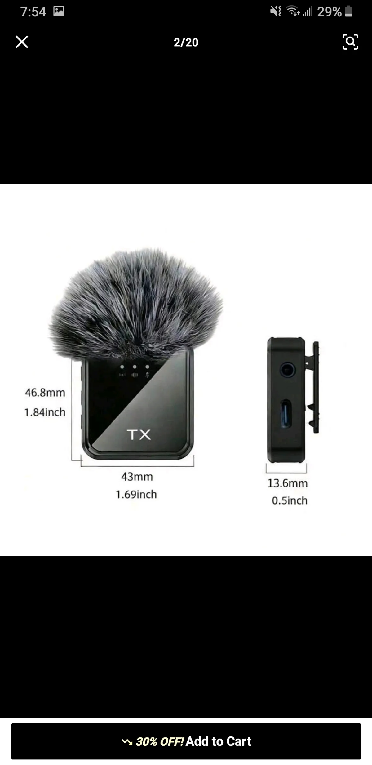 Microphone for type C phones. Works on Androids/iPhones
