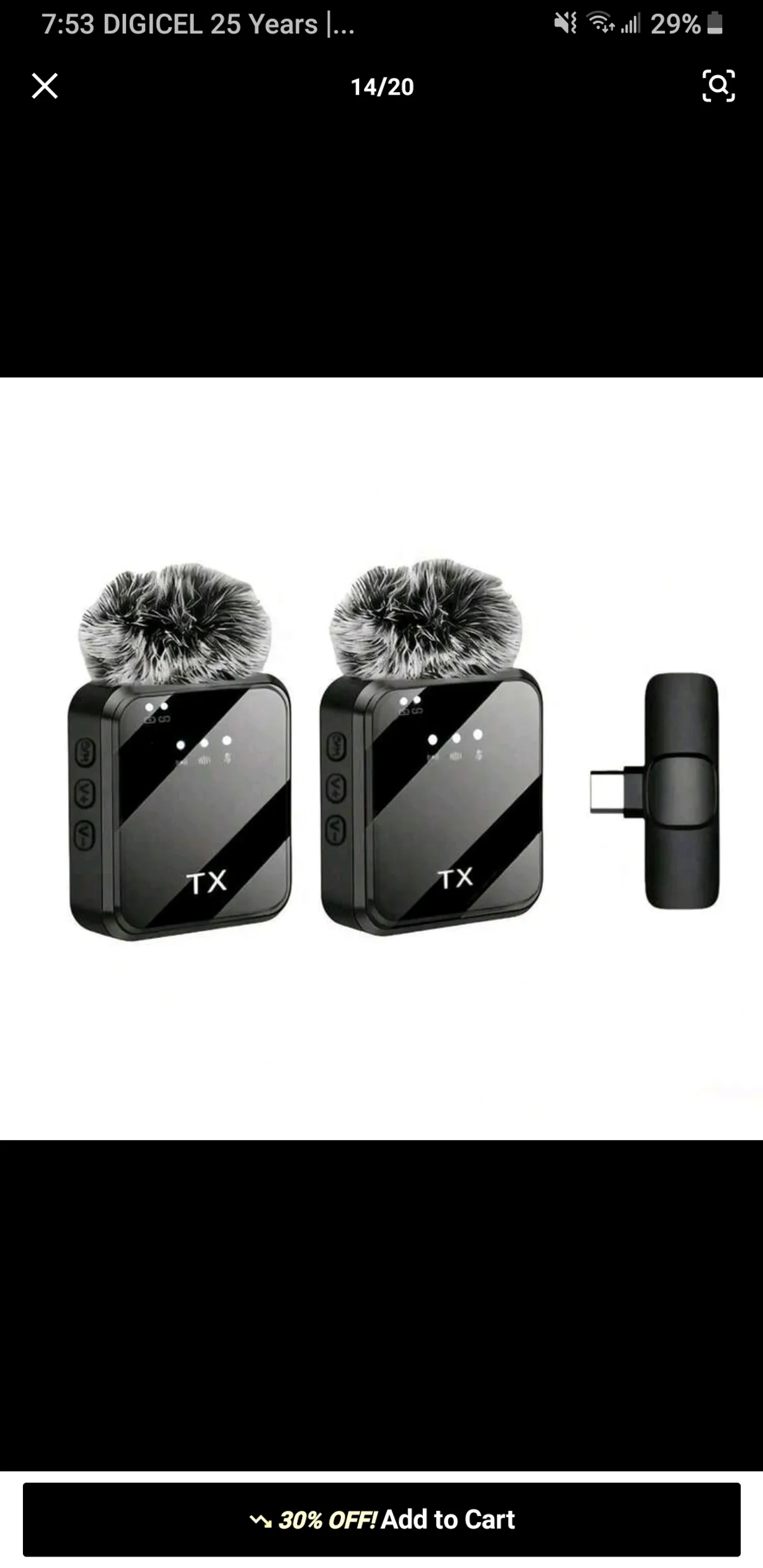 Microphone for type C phones. Works on Androids/iPhones