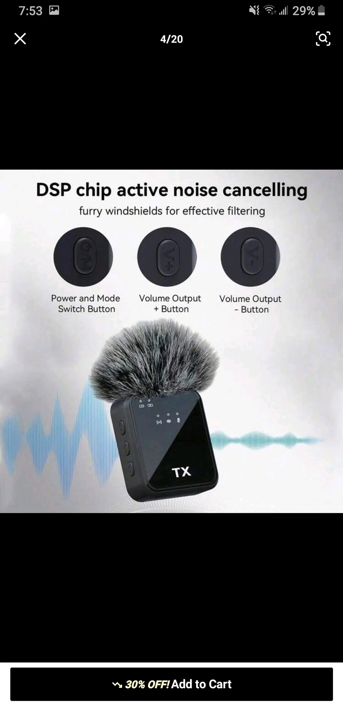 Microphone for type C phones. Works on Androids/iPhones