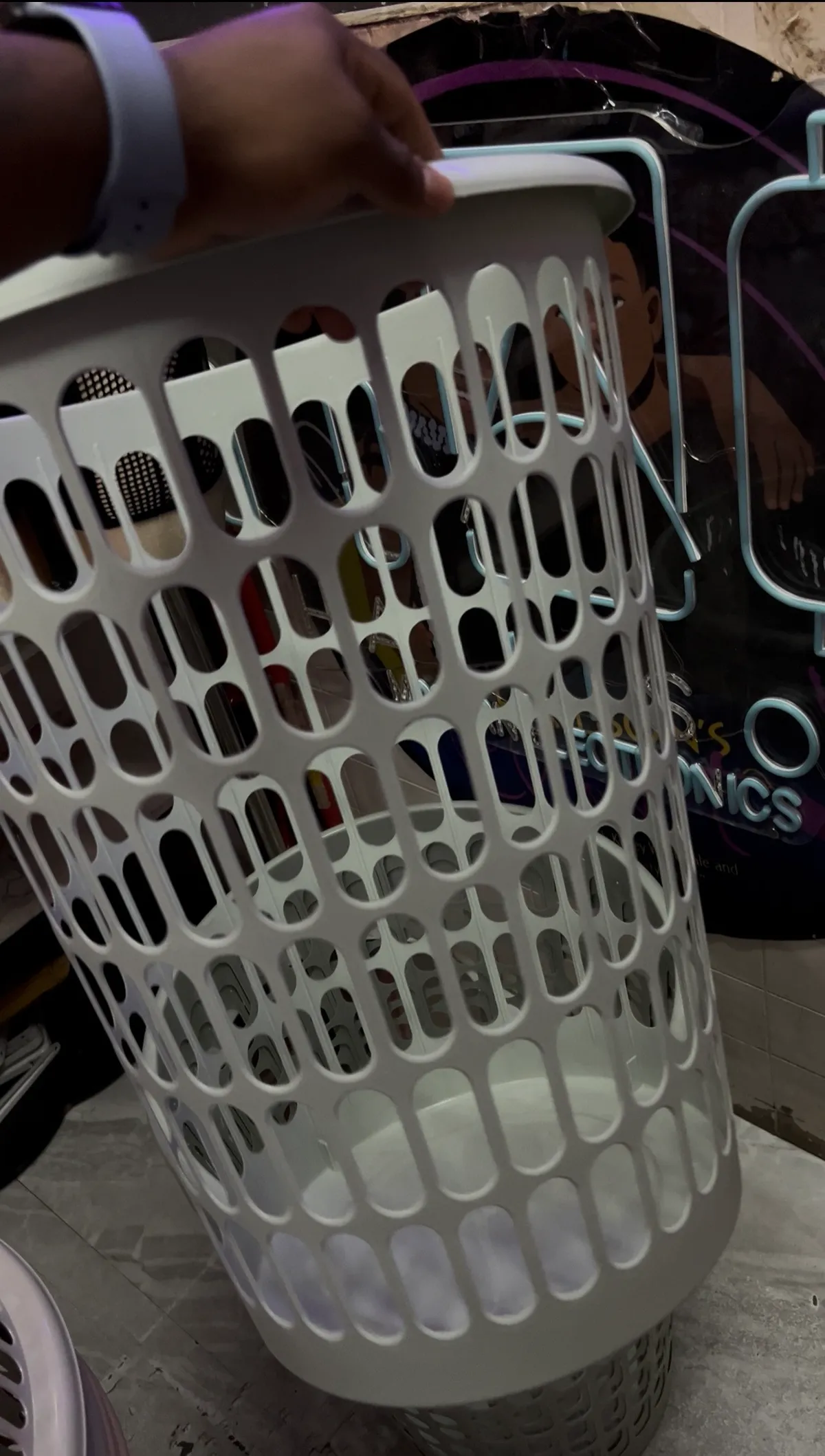 Modern Plastic Laundry & Storage Basket with Lid , Sage green 43x62cm