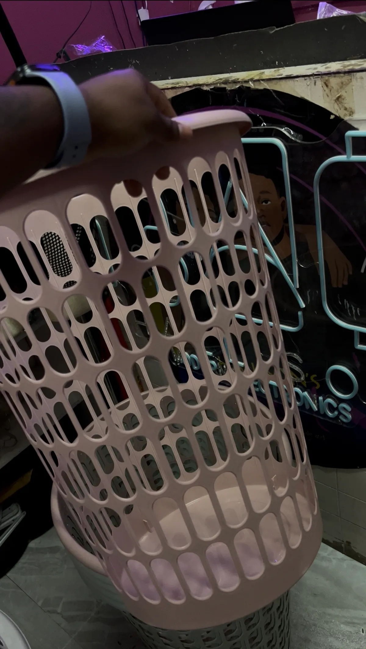 Modern Plastic Laundry & Storage Basket with Lid , Sage green 43x62cm